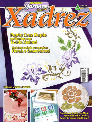Kit 5 Revistas Bordado Tecido Ponto Xadrez & Crochê